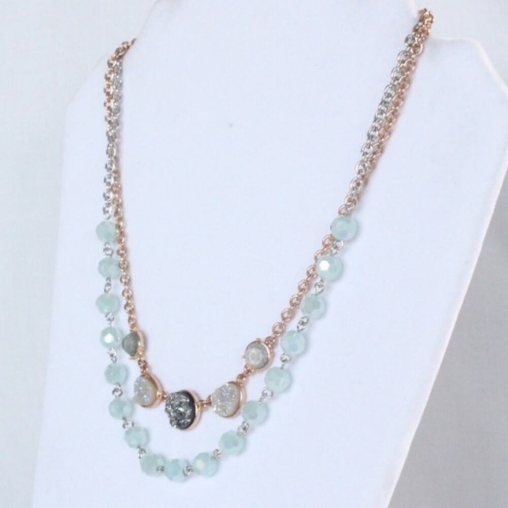 NEW Necklace Double Strand Rough Cut